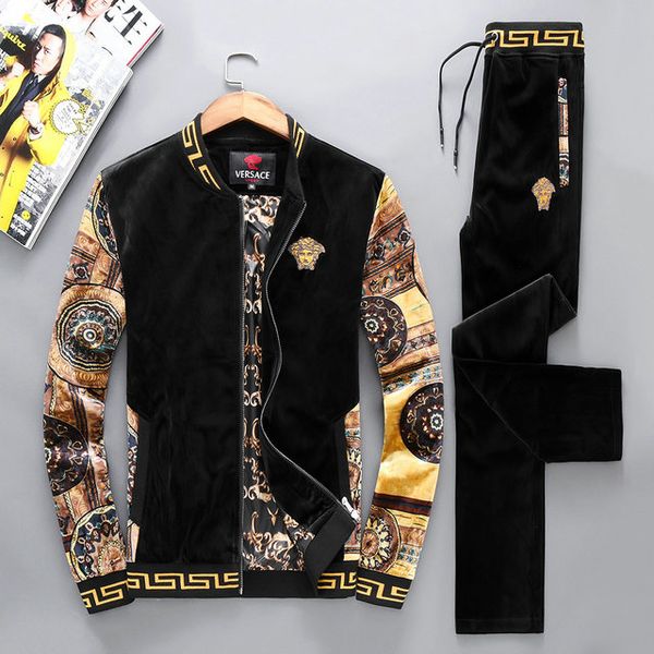 

good new arrival autumn winter men tracksuit exquisite cardigan and pants original design two-piece of suit quality, Gray