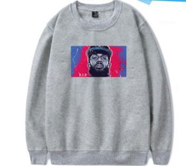 

men teenager r.i.p 3d nipsey hussle o-neck pullovers sweatshirts american rapper hoodies, Black