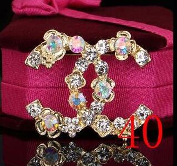 

40 styles brooch crystal diamond bee pins luxury designer brooches zinc alloy rhinestone fashion women insect sweater pins