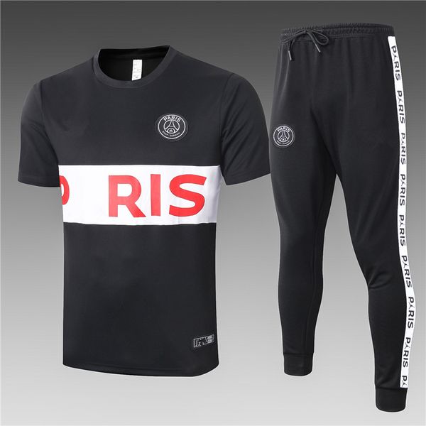 

2020-2021 paris men's sportswear tracksuitsparis suit football sportswear suit jacket 1920 21 football training suit short sleeve track, Black