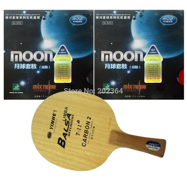 

galaxy yinhe t-11+ table tennis blade with 2x moon factory tuned rubber with sponge shakehand long fl
