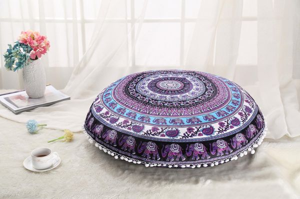 

bohemian pillowcase cushions round mandala indian ombre pillow case decorative boho pillowcase throw cushion cover floor pillow cover