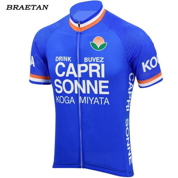 

blue france cycling jersey summer short sleeve retro jersey road organige old team cycling clothing black maillot braetan, Black;red
