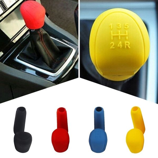 

2pcs universal manual car hand brake case silicone gear head shift knob cover gear shift collars handbrake grip(yellow) arm leg warmers, Black
