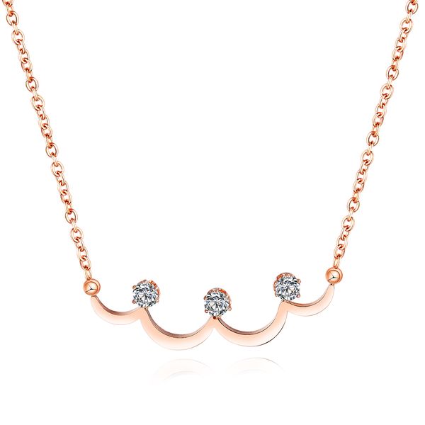 

2020 z1537new korean fashion sen series clavicle chain titanium steel gold plated necklace women simple personality diamond jewelry, Silver