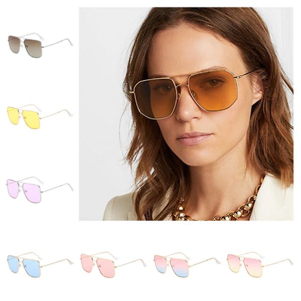 

fashion women double beam sunglasses gradient color lens sun glasses goggles anti-uv spectacles oversize frame eyeglasses adumbral a, White;black