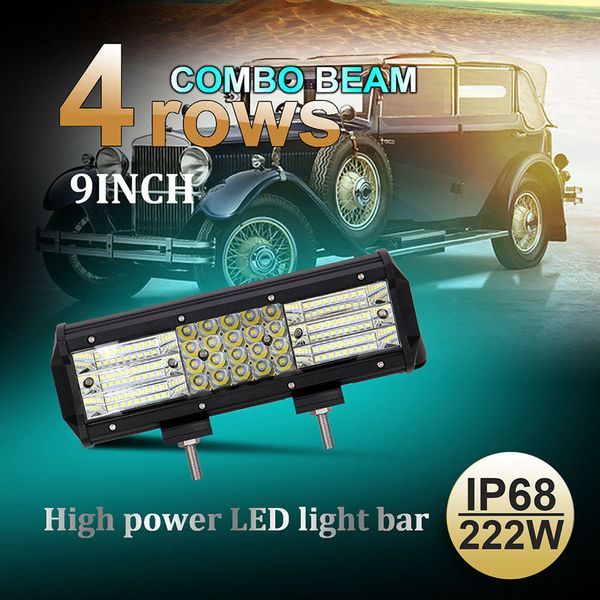 

1 pcs led car light bar working lamp 222w 282w ip68 waterproof 6000k for driving car styling