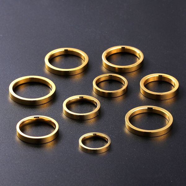 

latest fashion fortunately rose gold women men polished stainless steel ring convention jewelry wedding band ring valentin, Slivery;golden
