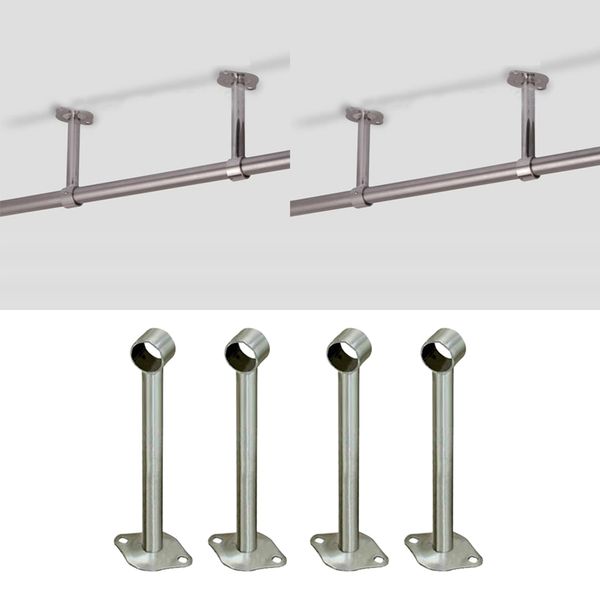 

4pcs stainless steel wardrobe pipe lever rod holder socket bracket