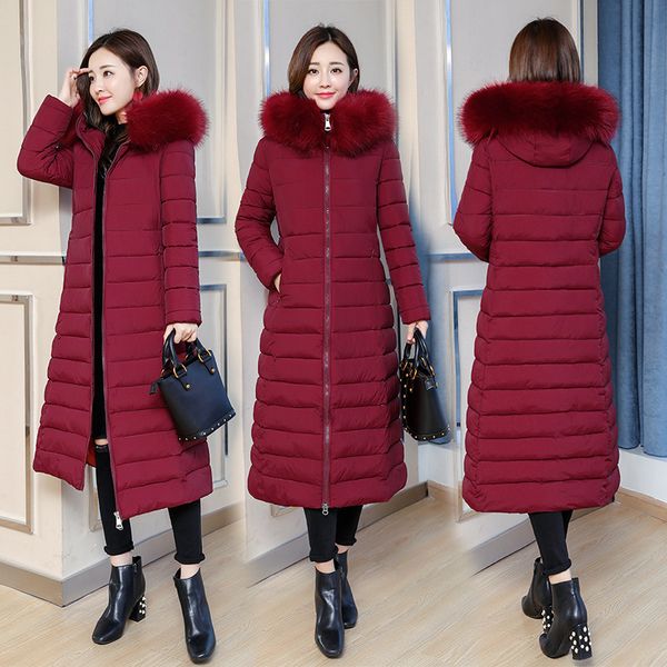 

big size fashion women women long over-the-knee heavy cotton-padded jacket fashionable with thick coat -4xl y190926, Black;white