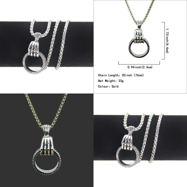 

personality clavicle chain accessories hip hop hand necklace pendant men gold plated pendants pendant personalized gifts, Silver