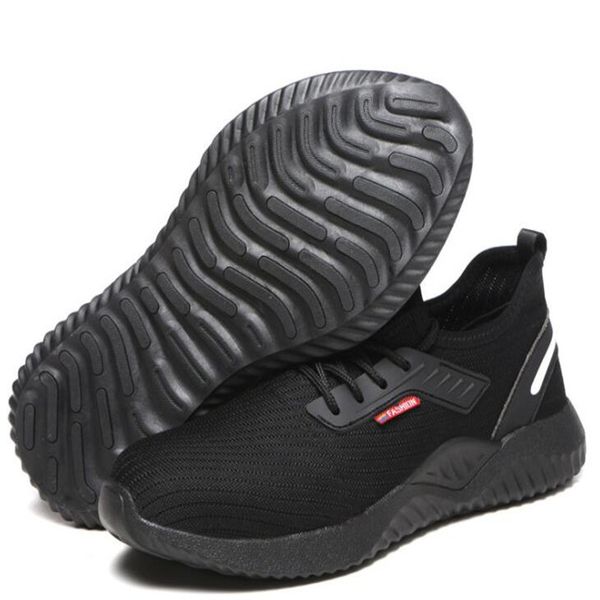 

new men's shoes steel toe caps anti-smashing anti-piercing safety work shoes lightweight wear-resistant fashion protective shoes, Black