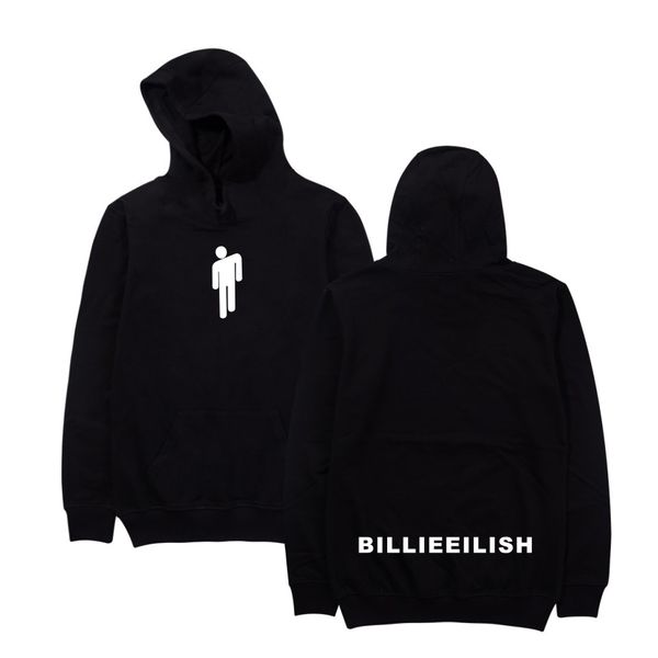 

billie eilish new hoodies women autumn 2020 hooded big pocket woman casual plus size hoodie sweatshirt pink gray bottoming shirt, Black