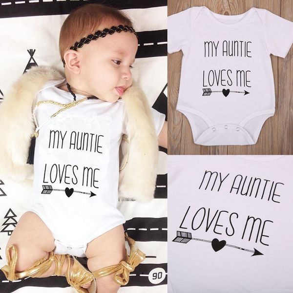 

Pudcoco Fashion Cotton Newborn Bodysuits My Auntie Love Me Baby Boy Girls Short Sleeve Bodysuit Jumpsuit Toddler Clothes Outfits