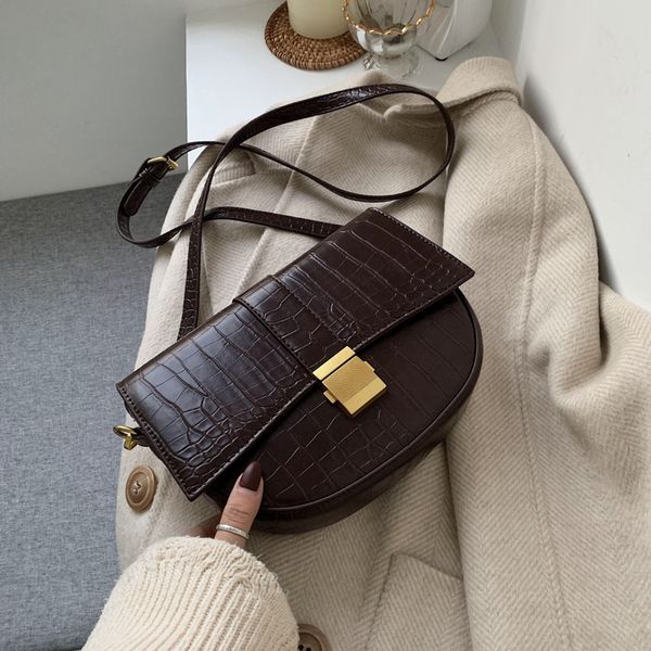 

stone pattern crossbody bags for women 2019 fashion small solid colors shoulder bag retro flap female handbags and purses