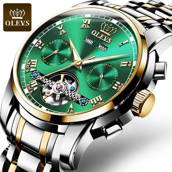 

mens watches automatic full-steel man watch waterproof mechanical analog male skeleton relogio masculino, Slivery;brown