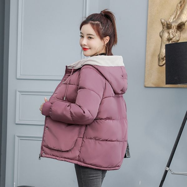

short winter jacket women coats solid warm parkas women ladies winter coat jacket female cotton padded chaqueta mujer, Black