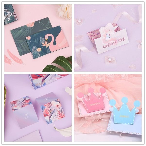

baby shower greeting cards flamingo unicorn crown gift card birthday wedding invitation with envelopes elegant bride invitation