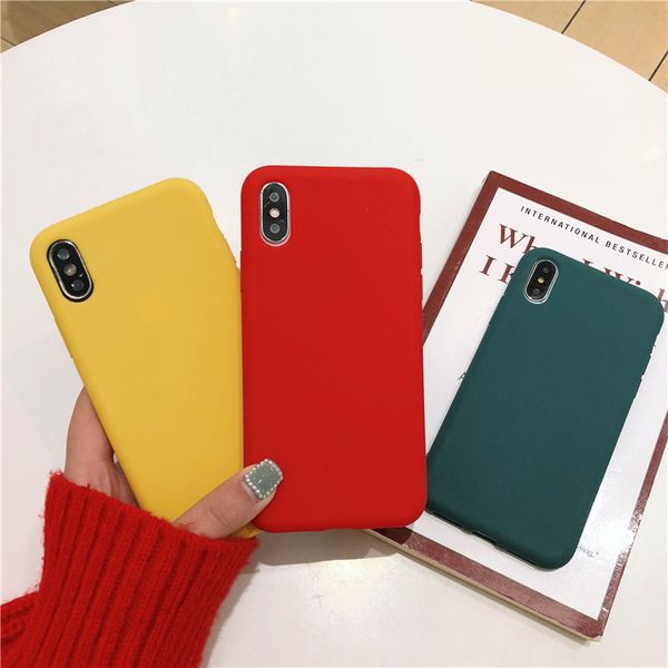 

candy матовый цвет чехол для iphone 7 8 plus 6 6s x силиконовые мягкий тпу задняя крышка для iphone x case xr xs max случай телефона capa