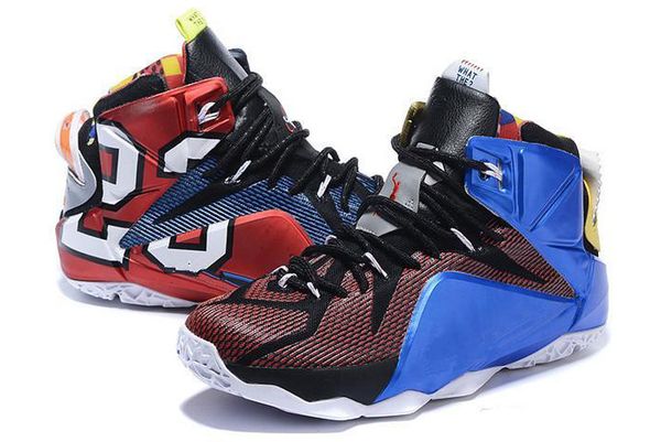 

new lebron 12 xii ps elite high cut fashion basketball shoes men comfortable baby kids sport shoes good quality, Black