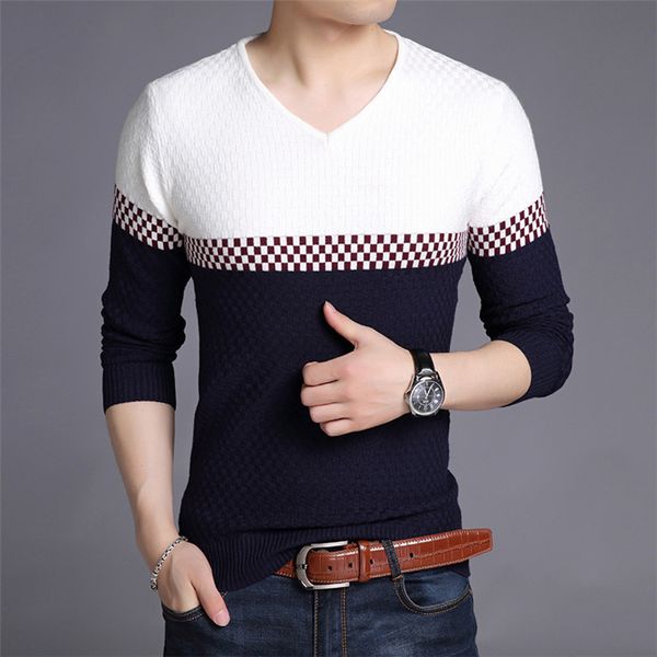 

2019 cotton sweater mens sweaters autumn winter basic warm jumper pull noel homme pullover men v-neck knitted sweaters s-4xl, White;black
