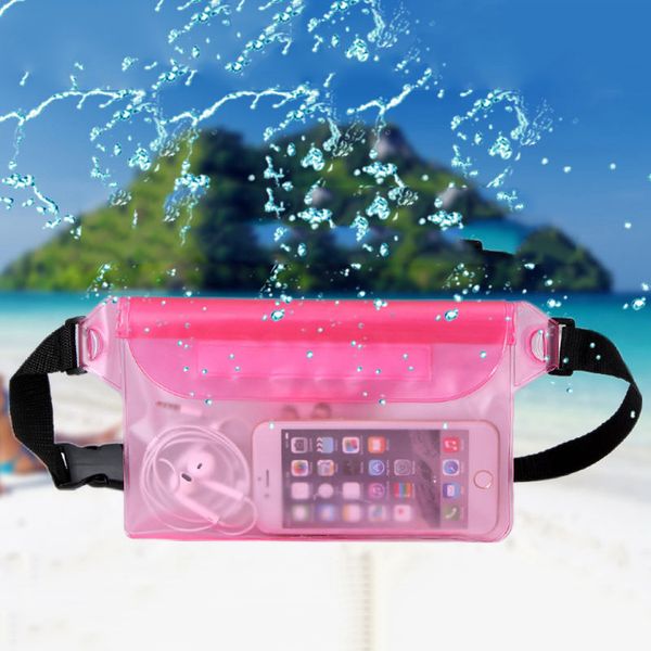 

waterproof bumbag for men and women fannypack transparent color style beach bum bag women money belt travelling mobile phone case bag