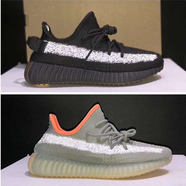 

pk version v2 cinder kanye west running shoes men women tail light earth flax desert sage reflective oreo bred clay zebra designer sneakers