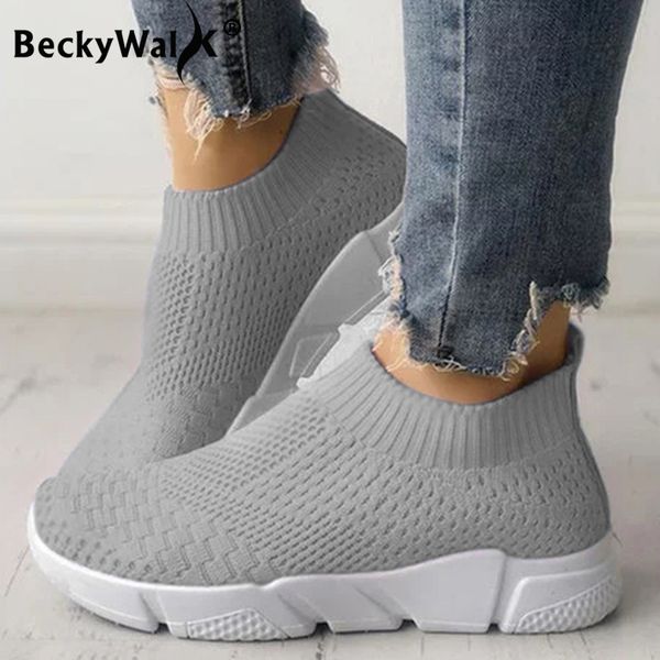 

new fashion sneakers women trainers vulcanized shoes woman breathable zapatillas mujer slip on socks shoes women's flats wsh3311, Black