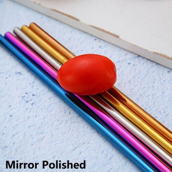 

оптовая продажа нержавеющей стали металла питьевой соломы многоразовые 304 соломинки для дома партии бар аксессуары набор бесплатная доставк