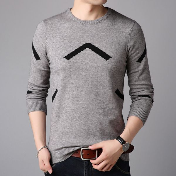 

2019 casual sweater men brand slim fit solid color o-neck patchwork pattern pullovers knitted fashion crewneck knitwear male, White;black
