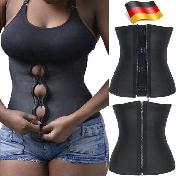 

Corset Body Shaper Latex Rubber Waist Trainer Underbust Slimming Cincher Zipper Trainer Cincher Corset Zip Girdle Belt