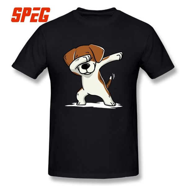 

dabbing beagle funny beagle dog fashion short-sleeve t-shirts 100% cotton t shirts men's crew neck comic tee shirt, White;black