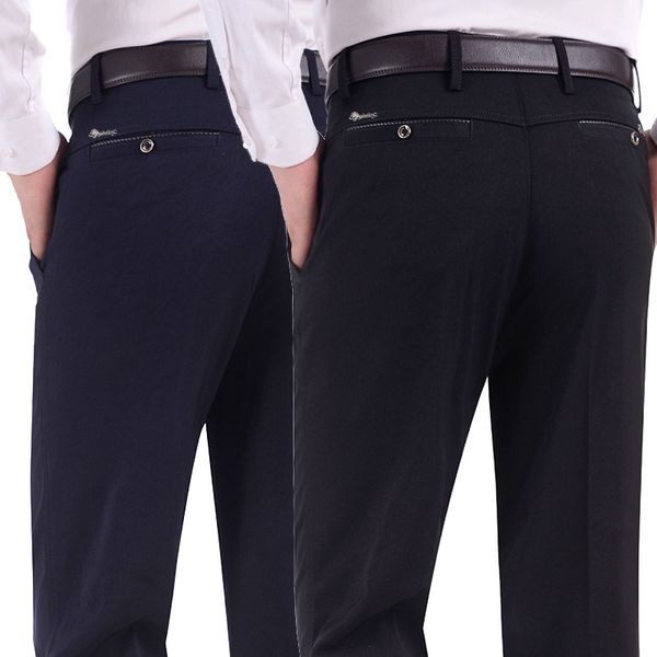 

брюки мужских костюмов pant solid color thicked бизнес повседневного глажение нет зимы pant сыпучей моды мужчина gentleman нет глажение moow, White;black
