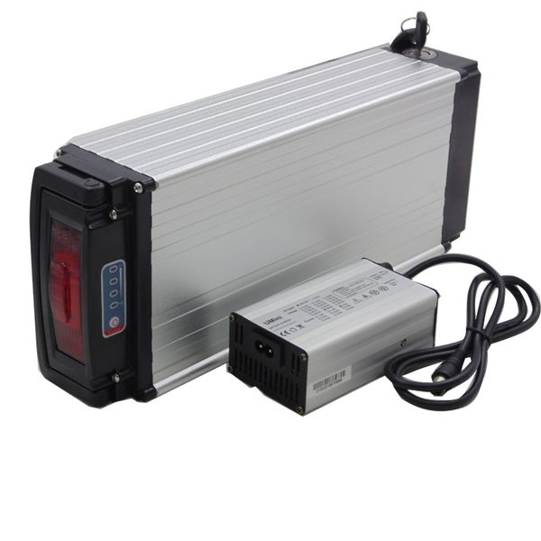 

eu us tax included rear rack battery pack 48v 15ah 17.5ah 20ah with 54.6v 3a charger for 350w 500w 750w power electric bike