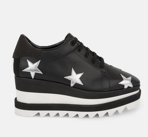

new season stella sneakers black sneak-elyse mccartney classic chunky rubber saw-edge sole stars fashion shoes