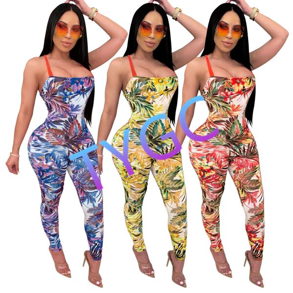 

spaghtti strap jumpsuits pants trousers siamese trousers bodysuit 80% polyester strapless print fashion women's clthing, Black;white