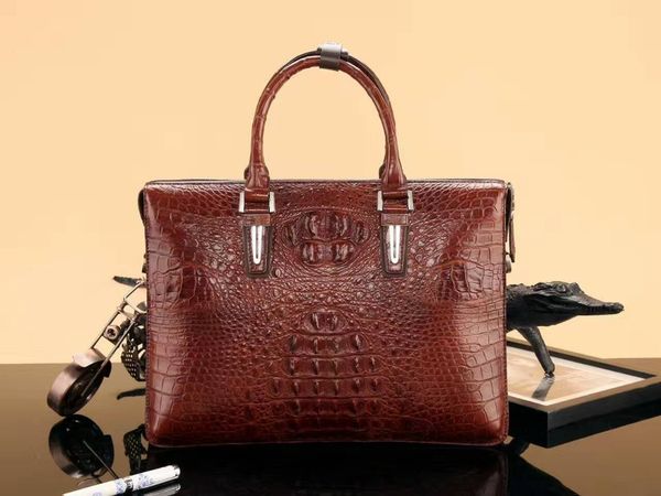 

2016 fashion men's genuine/real 100% crocodile skin briefcase lapbag, crocodile skin business men bag black/brown/coffe/red