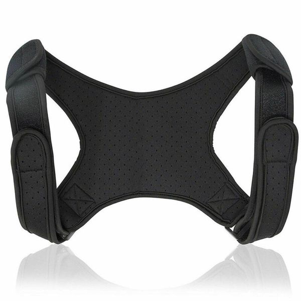 

women men posture corrector body brace bad back lumbar shoulder support belt, Blue