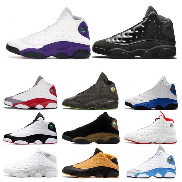 

13 13s men basketball shoes court purple he got game black cat melo dirty bred sports sneakers shoes size 7-13