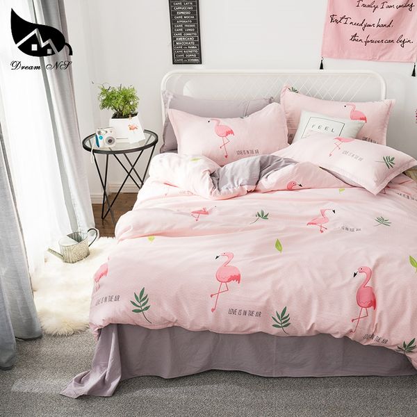 Dream Ns Pink Bedding Set Washed Cotton Super Soft Nordic Simple