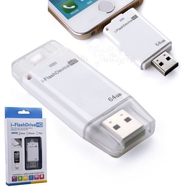 

USB-накопитель на 64 ГБ НОВИНКА Высококачественный флэш-накопитель USB 64G i-flash накопитель HD USB-накопитель Pendrive для iphone / ipad / PC / MAC