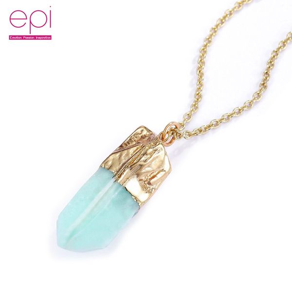 

hexagonal column quartz choker necklaces pendants vintage natural stone bullet crystal necklace for women jewelry