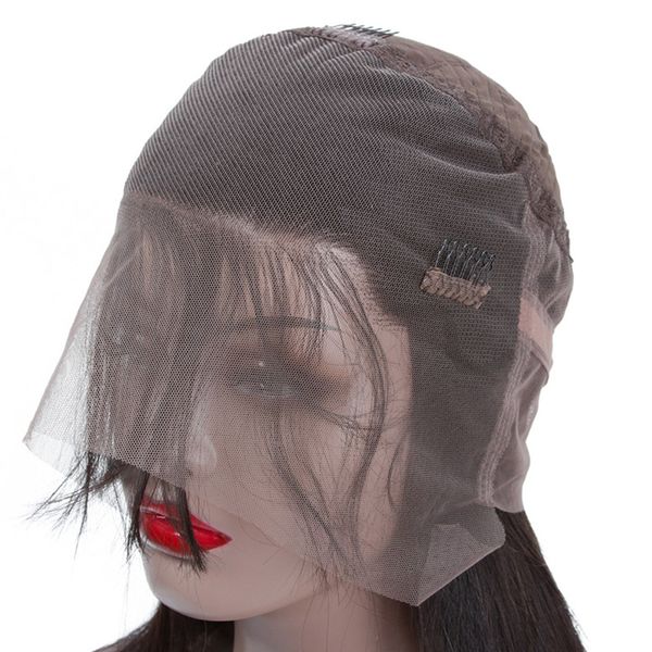 

360 полный кружева фронтальная человеческих волос парики реми волосы предварительно сорвал с волосами младенца естественный цвет 360 кружева, Black;brown