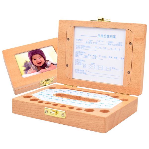 

ya wu wooden children frame deciduous teeth storage case baby teeth ya wu storage box lanugo house, Slivery;golden