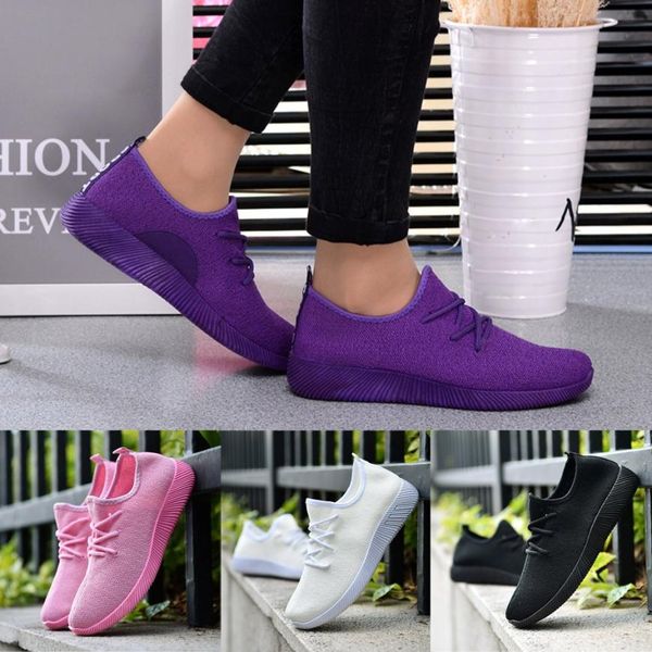 

women's breathable shallow mouth shoes flying woven candy color student net walking shoe dropshipping 0815