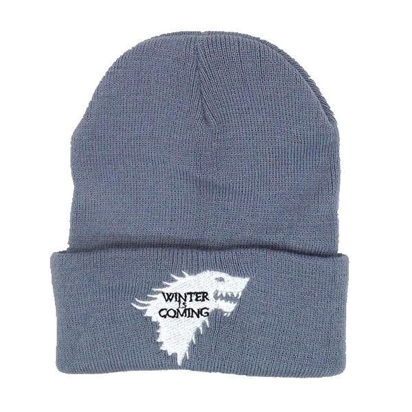 

popular wolf power games with men's znd women's knitted wool caps fashion spring winter hats, Blue;gray