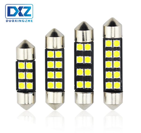 

dxz 2pc festoon 31mm 36mm 39mm 42mm car led bulb c5w canbus no error car dome light auto interior lamp dc12v white reading light