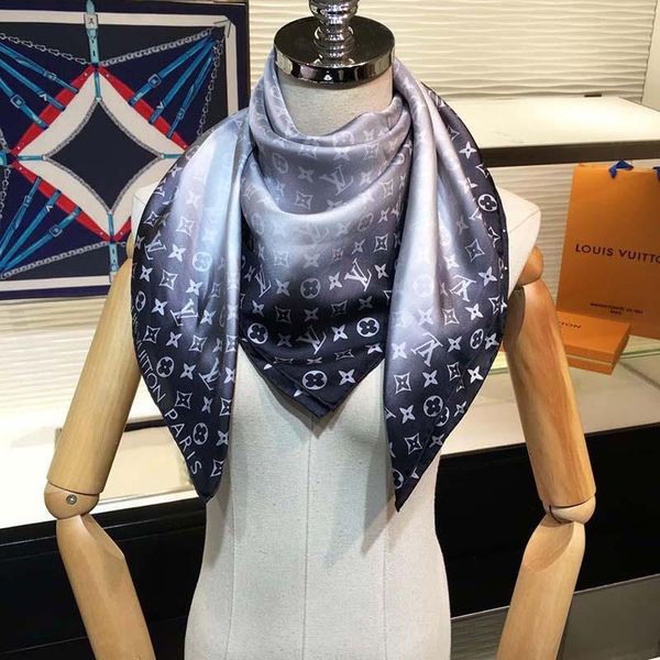 

designer scarf luxury designer scarf classic logo fashion cape delivery box luxury scarf soft and light size: 90*90cm louis1 vuitton12385, Blue;gray