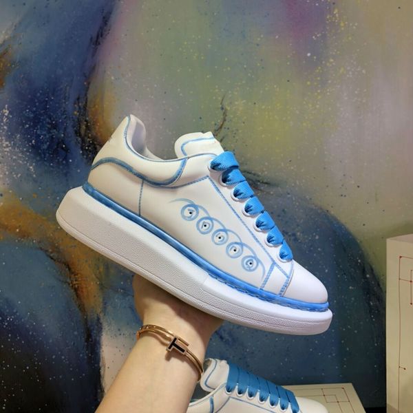 

the new fashion designer shoes 3m reflective women men leather platform casual shoe triple white black red navy mens flat chaussures