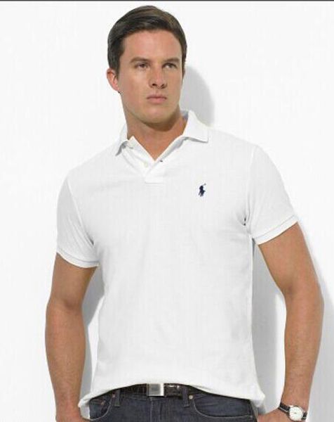 

2019 summer new senior men's polo shirt men's short-sleeved casual fashion polo shirt men's solid color lapel polo shirt, White;black